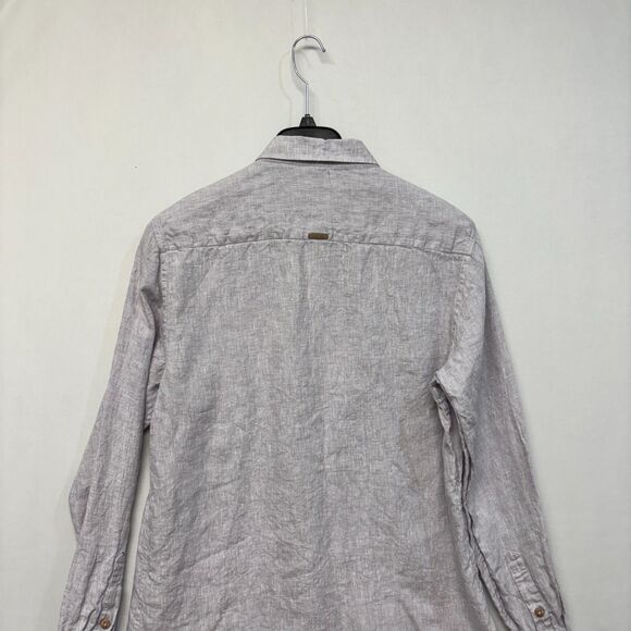 Velez Artisan Men 100% Linen Button Shirt Top Size Large Semi Fit D034 -23 - Picture 14 of 16